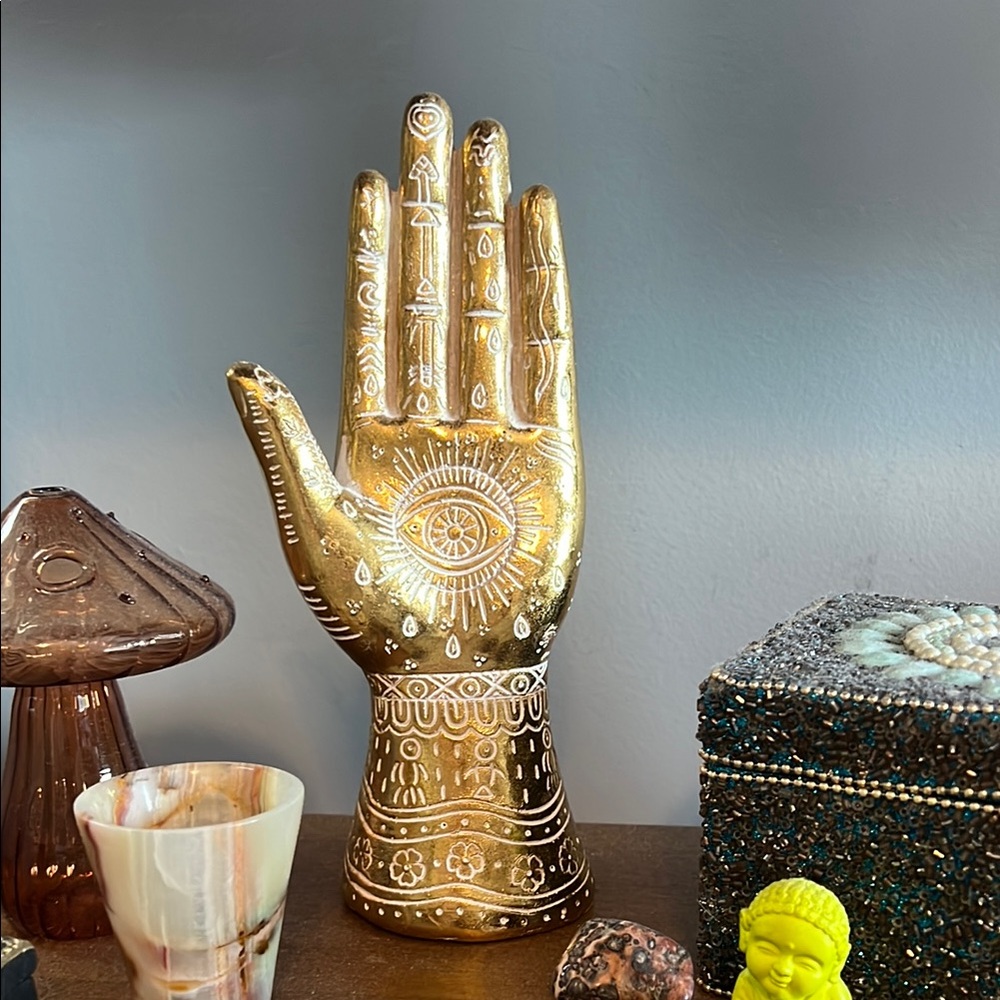 Gold Decorative Hand Sculpture